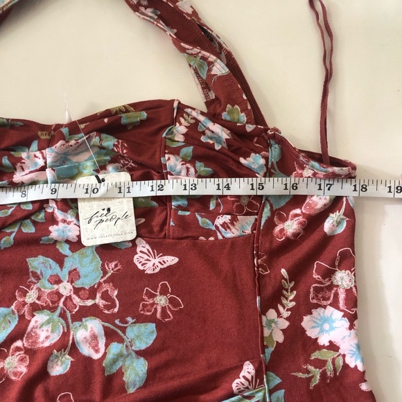 Free People Ginger Snap Top Ruched Crisscross Wide Wide Straps Size XL - Picture 12 of 14